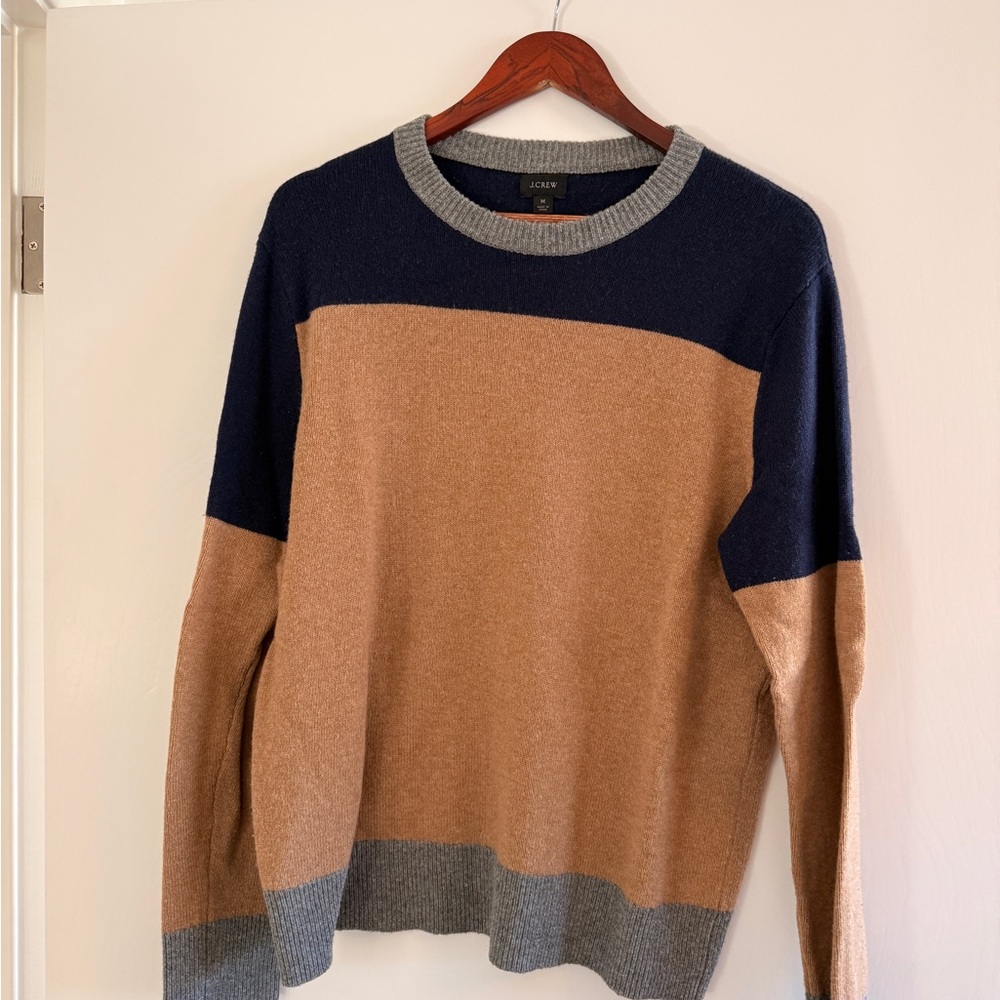 J. Crew Men's Sweater - Navy, Tan, and Gray